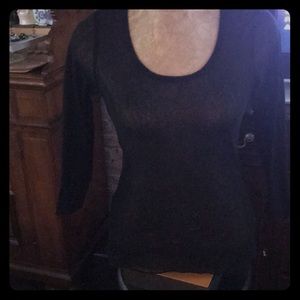 Sheer black 3/4 sleeve  top